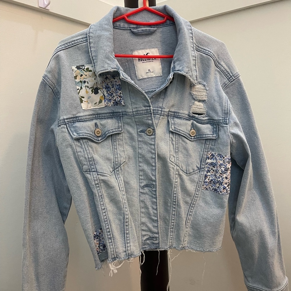Hollister Patch Distress Denim Jacket